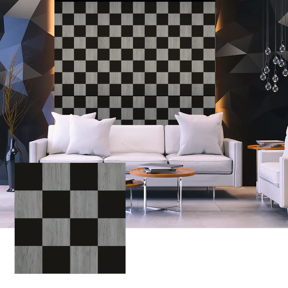 3D träfaner akustikpaneler för invändig väggdesign