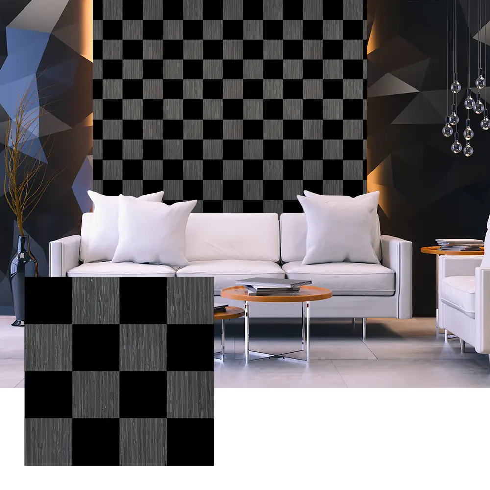3D träfaner akustikpaneler för invändig väggdesign