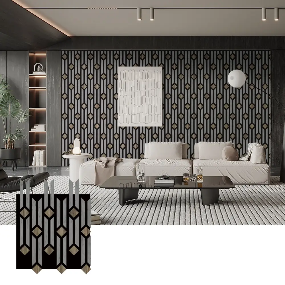 Artistic 3D Acoustic Wood Panels for Wall Decoration