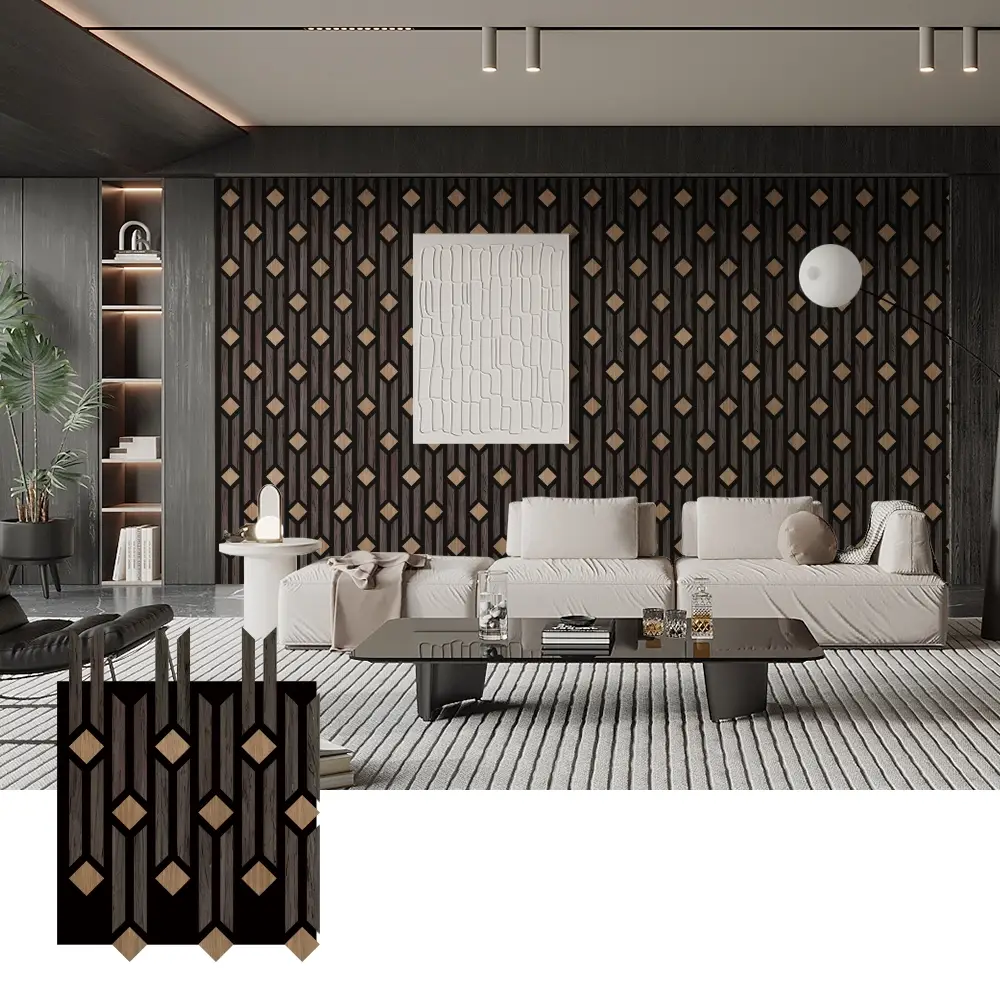 Artistic 3D Acoustic Wood Panels for Wall Decoration