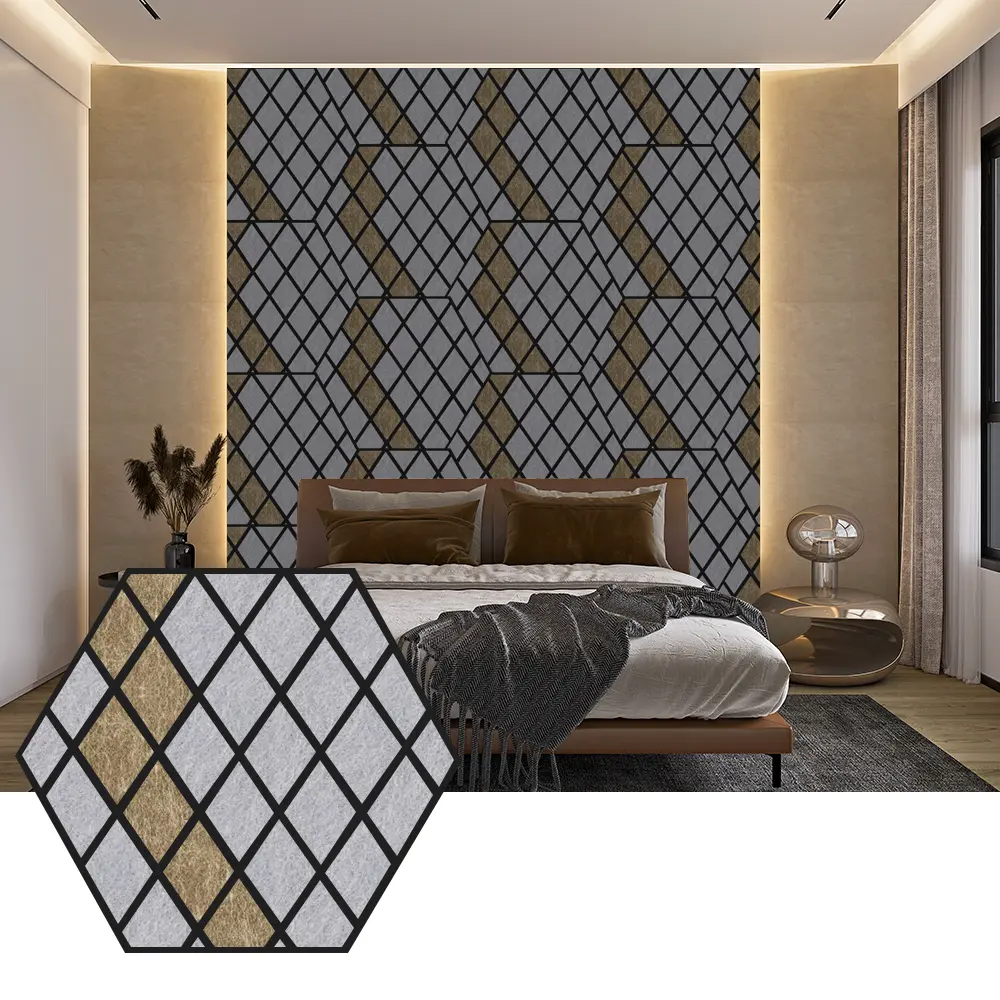 Hexagon PET akustikpaneler för modern väggdesign