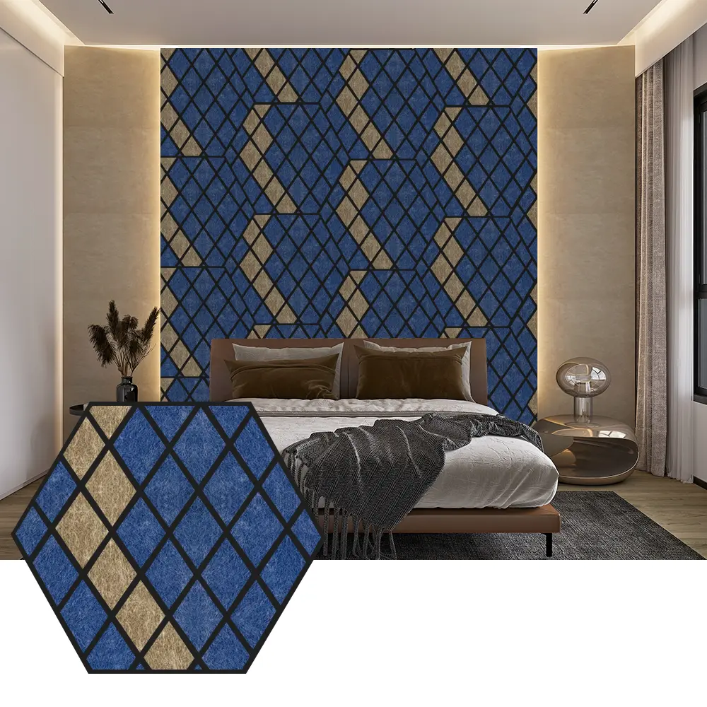Hexagon PET akustikpaneler för modern väggdesign