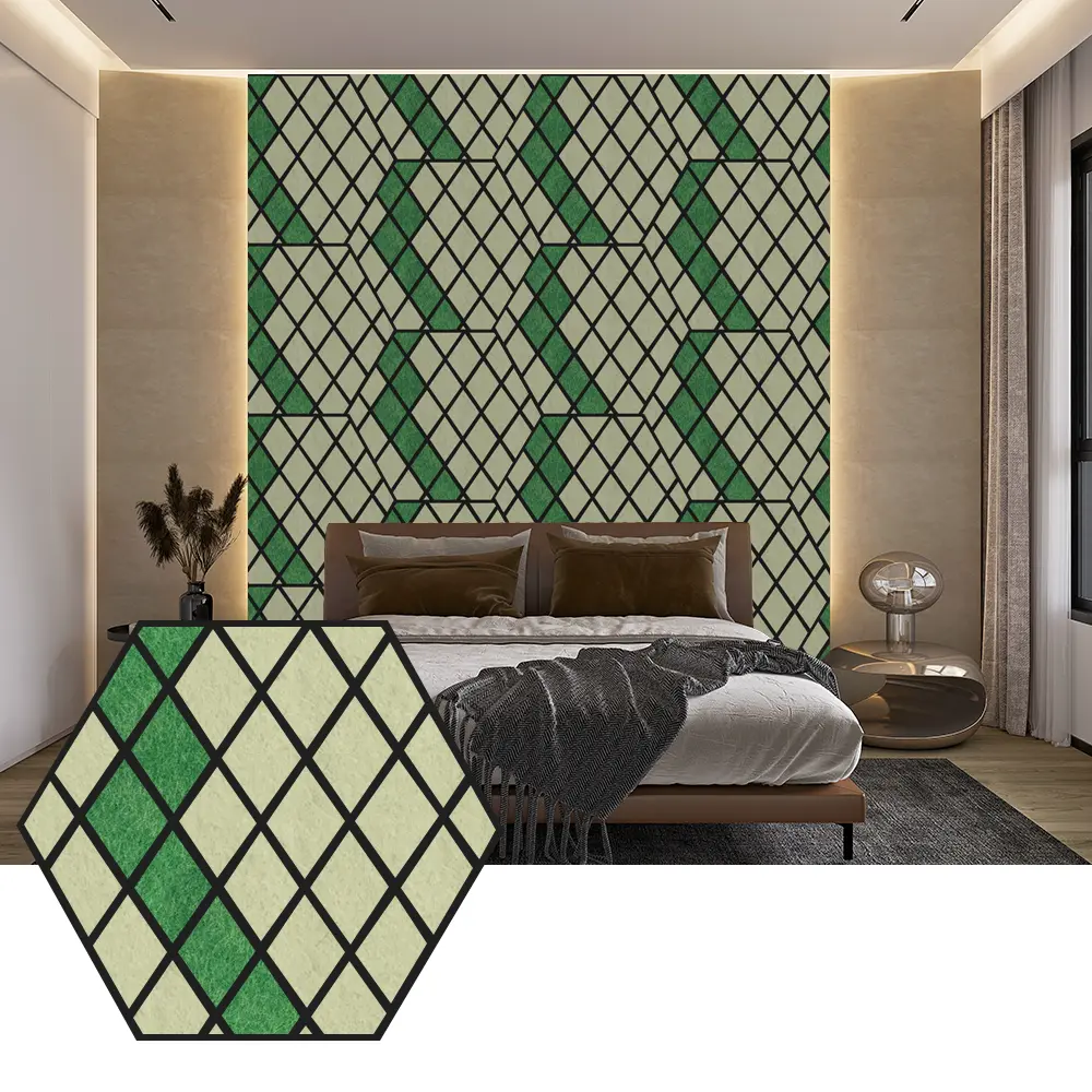 Hexagon PET akustikpaneler för modern väggdesign