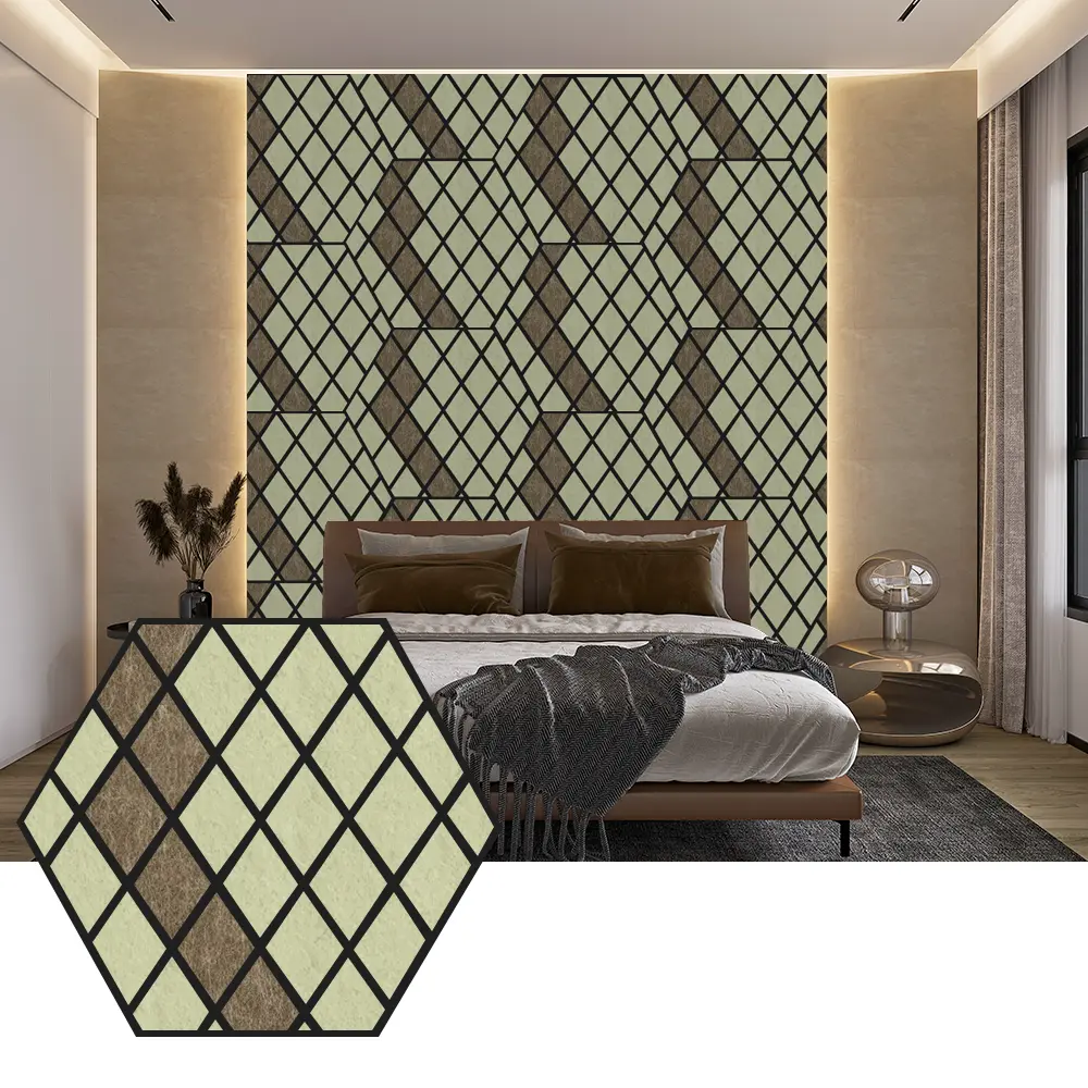 Hexagon PET akustikpaneler för modern väggdesign