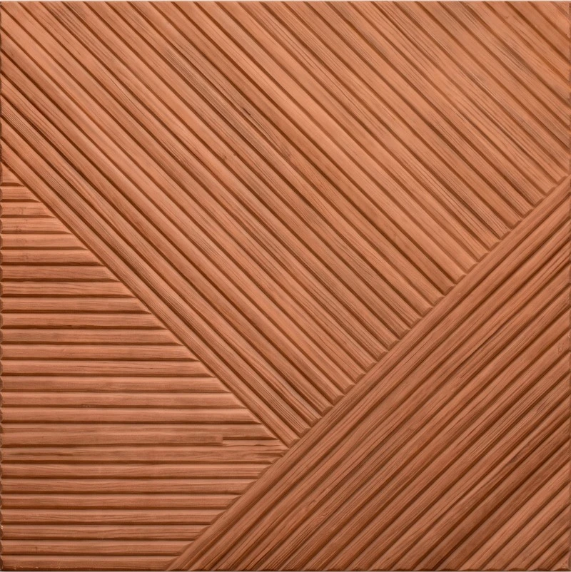Wonear 3D UV-tryckt räfflad PET Teak Chevron Panel Wonear 3D UV-tryckt räfflad PET Teak Chevron Panel