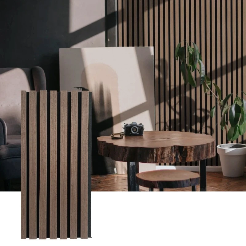 Akustisk väggpanel i trä för inre ljudabsorption
